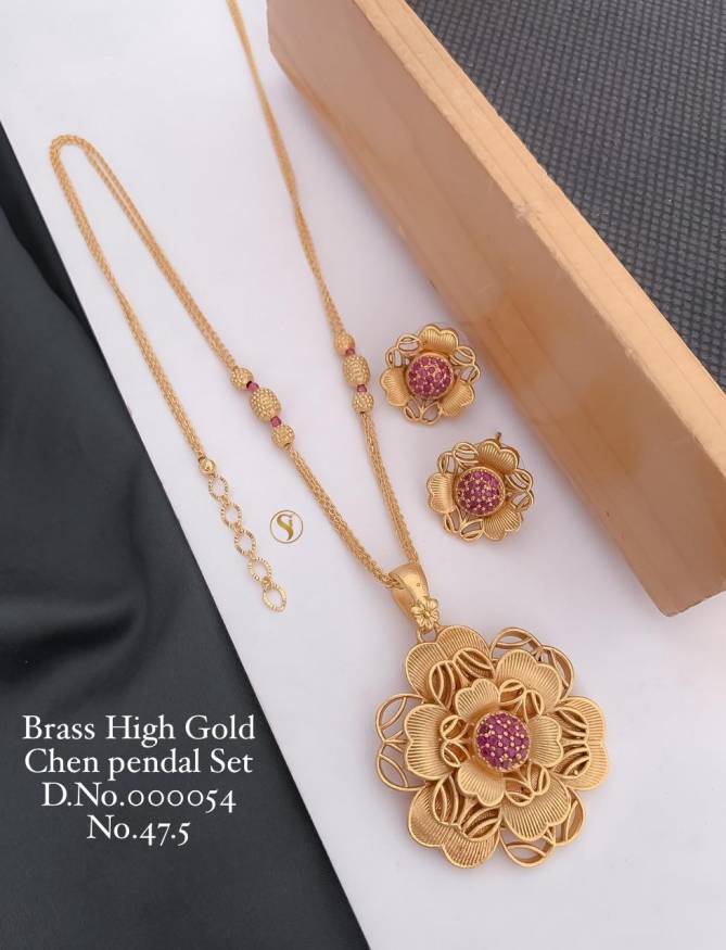 Accessories Brass High Gold Chain Pendant Set 4 Catalog
